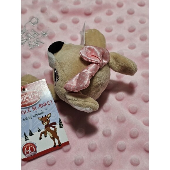 Rudolph the Red-Nosed Reindeer Clarice Pink Holiday Snuggle Blanket 11.5" - Picture 8 of 10